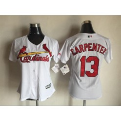 MLB St.Louis Cardinals 13 Matt Carpenter White Women Jersey