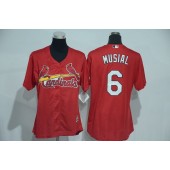 MLB St.Louis Cardinals 6 Stan Musial Red Cool Base Baseball Women Jersey