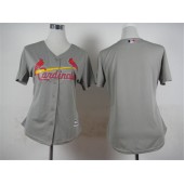 MLB St.Louis Cardinals Blank 2015 Grey Women Jersey