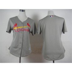 MLB St.Louis Cardinals Blank 2015 Grey Women Jersey