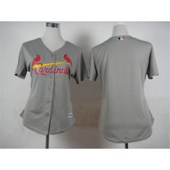 MLB St.Louis Cardinals Blank 2015 Grey Women Jersey