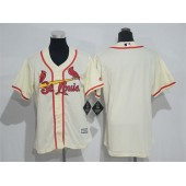 MLB St.Louis Cardinals Blank Retired Cream Cool Base Baseball Women Jersey