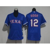 MLB Texas Rangers 12 Rougned Odor Blue Alternate Stitched Women Jersey
