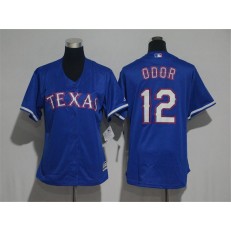 MLB Texas Rangers 12 Rougned Odor Blue Alternate Stitched Women Jersey