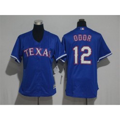 MLB Texas Rangers 12 Rougned Odor Blue Alternate Stitched Women Jersey