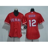 MLB Texas Rangers 12 Rougned Odor Red Alternate Stitched Baseball Women Jersey