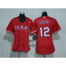 MLB Texas Rangers 12 Rougned Odor Red Alternate Stitched Baseball Women Jersey