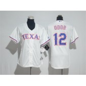 MLB Texas Rangers 12 Rougned Odor White Home Stitched Women Jersey