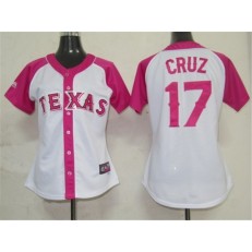 MLB Texas Rangers 17 Nelson Cruz 2012 Fashion by Majestic Athletic Women Jersey