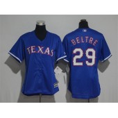 MLB Texas Rangers 29 Adrian Beltre Blue Alternate Stitched Women Jersey