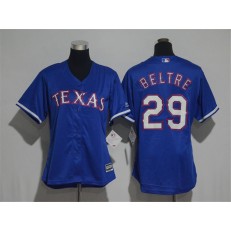 MLB Texas Rangers 29 Adrian Beltre Blue Alternate Stitched Women Jersey