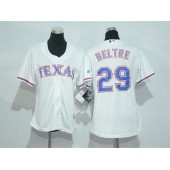 MLB Texas Rangers 29 Adrian Beltre White Home Stitched Women Jersey