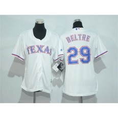 MLB Texas Rangers 29 Adrian Beltre White Home Stitched Women Jersey