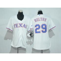 MLB Texas Rangers 29 Adrian Beltre White Home Stitched Women Jersey