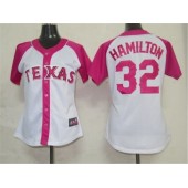 MLB Texas Rangers 32 Josh Hamilton 2012 Fashion by Majestic Athletic Women Jersey