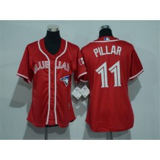 MLB Toronto Blue Jays 11 Kevin Pillar Red Canada Day Stitched Baseball Women Jersey