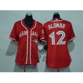 MLB Toronto Blue Jays 12 Roberto Alomar Red Canada Day Stitched Baseball Women Jersey