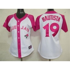 MLB Toronto Blue Jays 19 Jose Bautista 2012 Fashion by Majestic Athletic Women Jersey