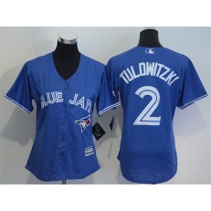 MLB Toronto Blue Jays 2 Troy Tulowitzki Blue Alternate Stitched Baseball Women Jersey