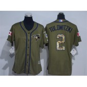 MLB Toronto Blue Jays 2 Troy Tulowitzki Green Salute to Service Majestic Baseball Women Jersey