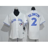 MLB Toronto Blue Jays 2 Troy Tulowitzki White Home Cool Base Baseball Women Jersey