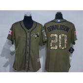 MLB Toronto Blue Jays 20 Josh Donaldson Green Salute to Service Majestic Baseball Women Jersey