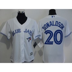MLB Toronto Blue Jays 20 Josh Donaldson White Home Stitched Baseball Women Jersey