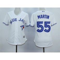 MLB Toronto Blue Jays 55 Russell Martin White Home Cool Base Baseball Women Jersey