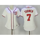MLB Washington Nationals 7 Trea Turner White New Cool Base Women Jersey