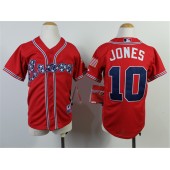 MLB Atlanta Braves 10 Chipper Jones 2014 Red Youth Jersey