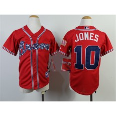 MLB Atlanta Braves 10 Chipper Jones 2014 Red Youth Jersey