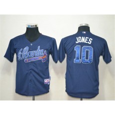 MLB Atlanta Braves 10 Chipper Jones Blue Cool Base Youth Jersey