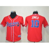 MLB Atlanta Braves 10 Chipper Jones Red Cool Base Youth Jersey