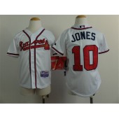 MLB Atlanta Braves 10 Chipper Jones White Youth Jersey