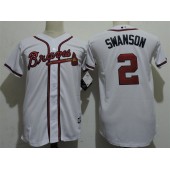 MLB Atlanta Braves 2 Dansby Swanson White New Cool Base Youth Jersey