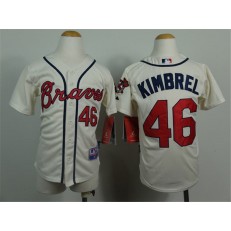 MLB Atlanta Braves 46 Craig Kimbrel Cream Youth Jersey