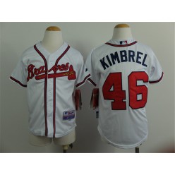 MLB Atlanta Braves 46 Craig Kimbrel White Youth Jersey