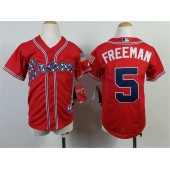 MLB Atlanta Braves 5 Freddie Freeman 2014 Red Youth Jersey