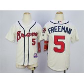 MLB Atlanta Braves 5 Freddie Freeman Cream Youth Jersey