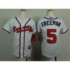 MLB Atlanta Braves 5 Freddie Freeman White Youth Jersey