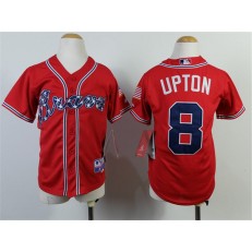 MLB Atlanta Braves 8 Justin Upton 2014 Red Youth Jersey