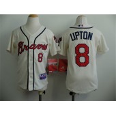 MLB Atlanta Braves 8 Justin Upton Cream Youth Jersey