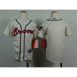 MLB Atlanta Braves Blank Cream Youth Jersey