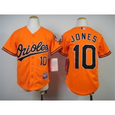 MLB Baltimore Orioles 10 Adam Jones Orange Cool Base Stitched Baseball Youth Jersey