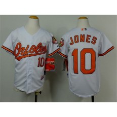 MLB Baltimore Orioles 10 Adam Jones White Cool Base Stitched Baseball Youth Jersey