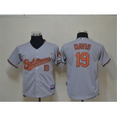 MLB Baltimore Orioles 19 Chris Davis Grey Cool Base Youth Jersey