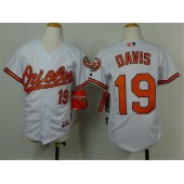 MLB Baltimore Orioles 19 Chris Davis White Cool Base Stitched Baseball Youth Jersey