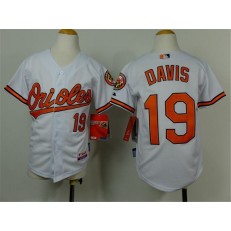 MLB Baltimore Orioles 19 Chris Davis White Cool Base Stitched Baseball Youth Jersey