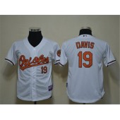 MLB Baltimore Orioles 19 Chris Davis White Cool Base Youth Jersey