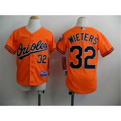 MLB Baltimore Orioles 32 Matt Wieters Orange Cool Base Stitched Baseball Youth Jersey